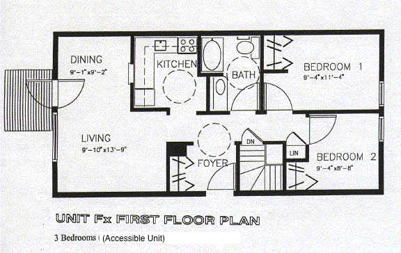 3 bedroom accessible unit